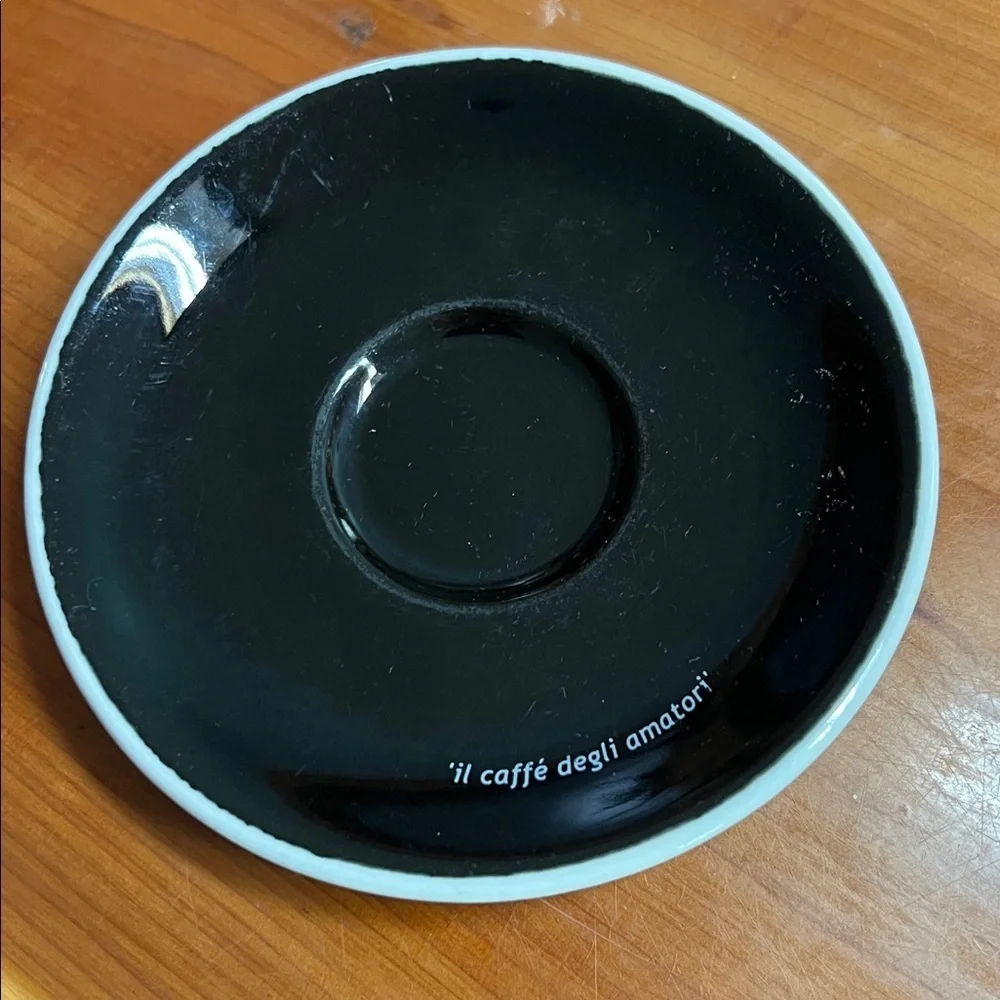 Florio Black Espresso Cups and Saucers Set of 2